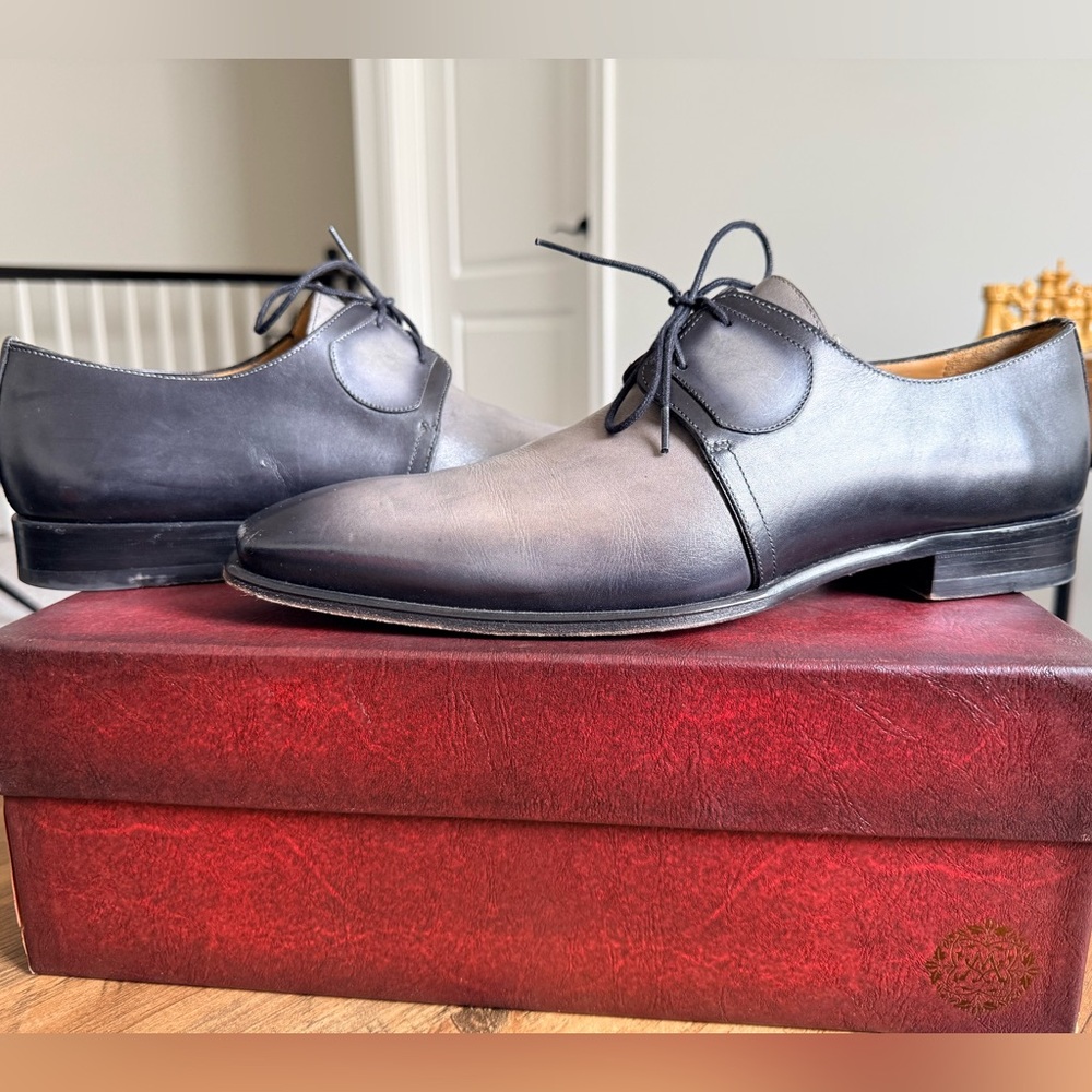 Mezlan Gray Leather Men's Oxfords